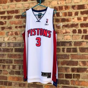 Men’s NBA Reebok Detroit Pistons Ben Wallace #3 Home Jersey Size Large